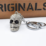 2 pezzi di gioielli pendenti con portachiavi con teschio brillante, Diamond Skull Keychain