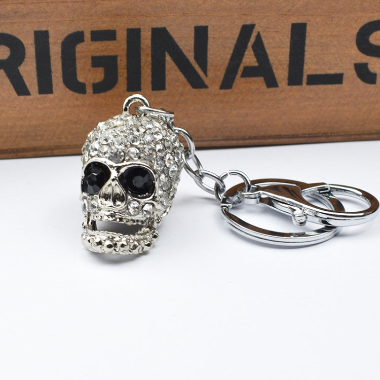 2 pezzi di gioielli pendenti con portachiavi con teschio brillante, Diamond Skull Keychain