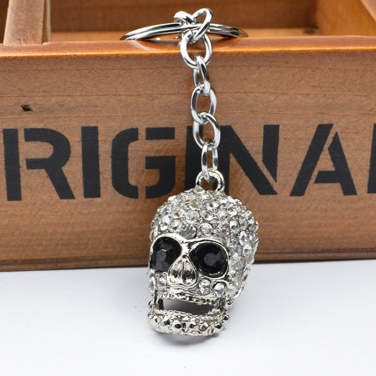 2 pezzi di gioielli pendenti con portachiavi con teschio brillante, Diamond Skull Keychain
