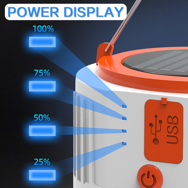Lampada solare LED 8W con batteria ricaricabile e 5 modalità luce