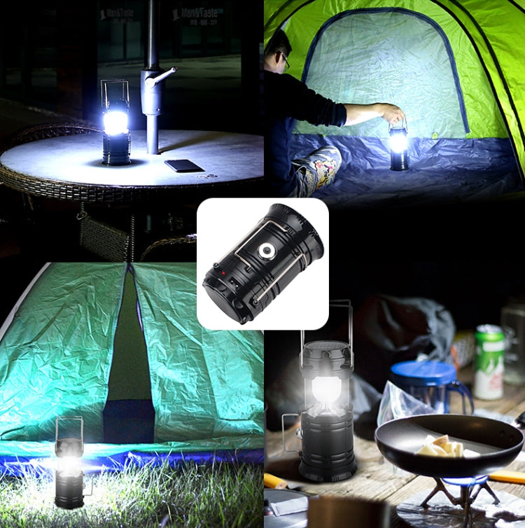 Lanterna solare ricaricabile estensibile con luce LED