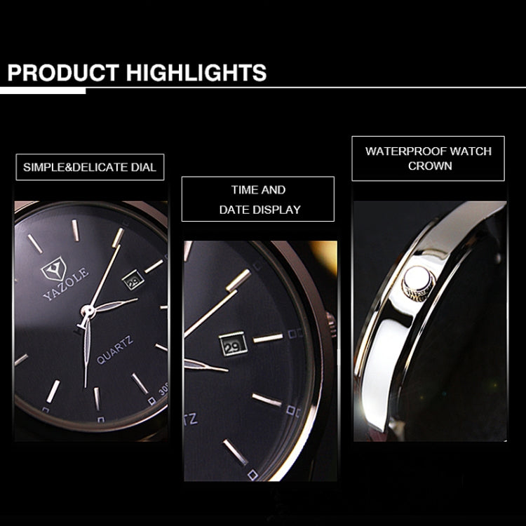 Orologio da uomo con orologio al quarzo luminoso YAZOLE 308