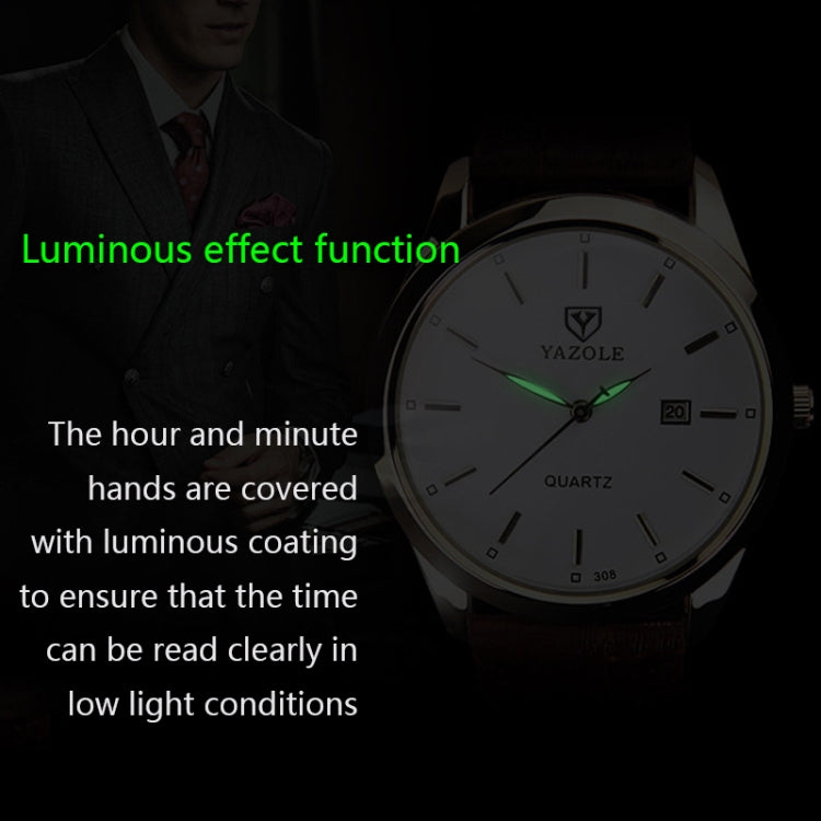 Orologio da uomo con orologio al quarzo luminoso YAZOLE 308