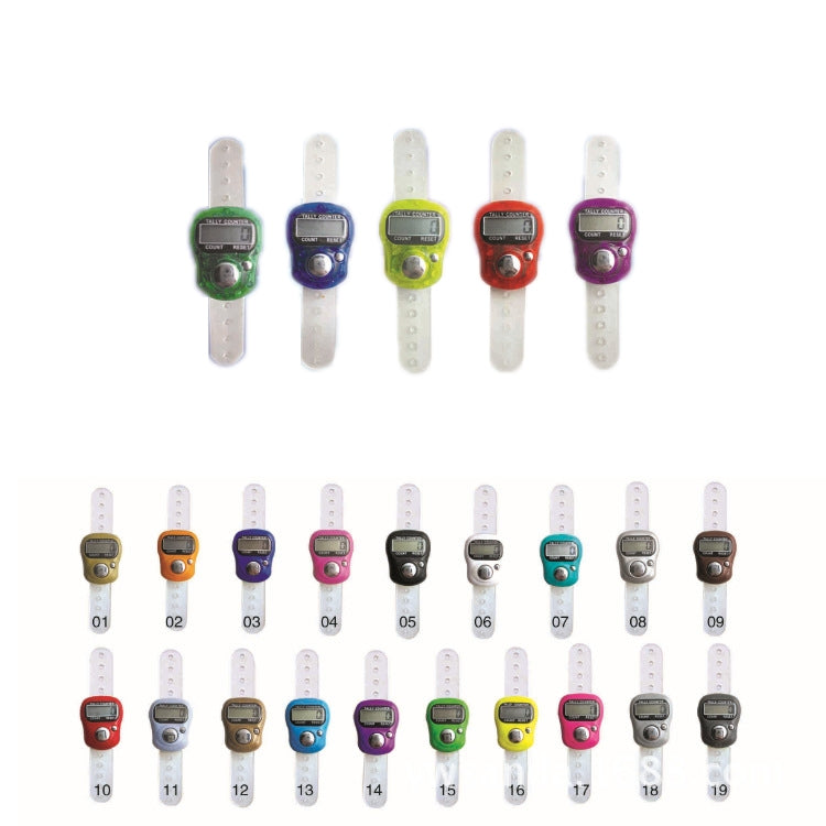 Contatore elettronico da 10 pezzi in plastica con contatore manuale ad anello, consegna a colori casuale, 10PCS Random Colour