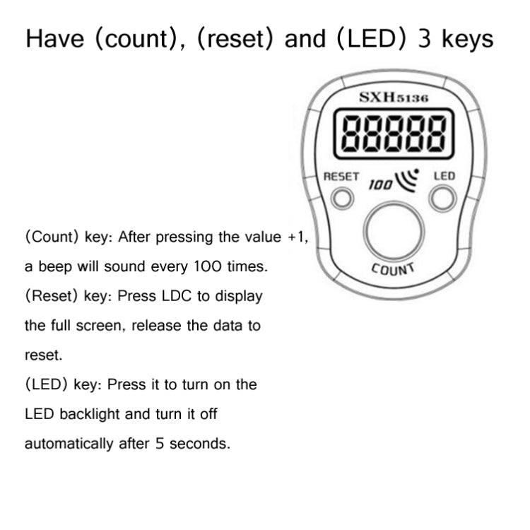 Contatore elettronico luminoso a LED da 4 pezzi con funzione di promemoria sonoro dopo cento consegne di colori casuali, 4PCS Luminous