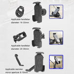 Staffa per telefono cellulare per navigazione bicicletta moto HW-68, Stile:, Round Handlebar, Rearview Mirror, U-shaped Handlebar