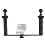 XTGP324A Stabilizzatore per vassoio in alluminio a doppia impugnatura per custodie per fotocamere subacquee