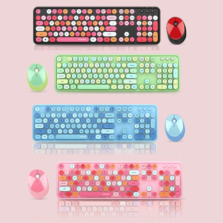Mofii Sweet Set tastiera e mouse wireless Set tastiera punk per ragazze da ufficio, Lipstick Mixed Version, Pink Mixed Version, Green Mixed Version, Blue Mixed Version, Black Ordinary Version, White Ordinary Version, White Green Ordinary Version�������...