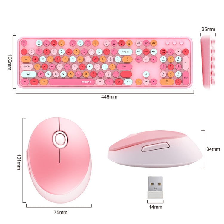 Mofii Sweet Set tastiera e mouse wireless Set tastiera punk per ragazze da ufficio, Lipstick Mixed Version, Pink Mixed Version, Green Mixed Version, Blue Mixed Version, Black Ordinary Version, White Ordinary Version, White Green Ordinary Version�������...