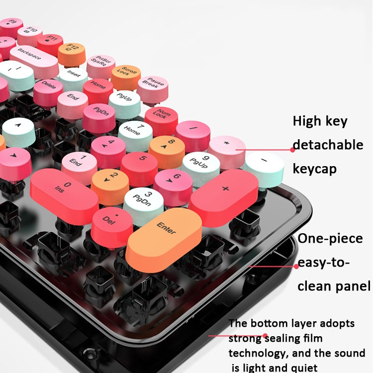 Mofii Sweet Set tastiera e mouse wireless Set tastiera punk per ragazze da ufficio, Lipstick Mixed Version, Pink Mixed Version, Green Mixed Version, Blue Mixed Version, Black Ordinary Version, White Ordinary Version, White Green Ordinary Version�������...