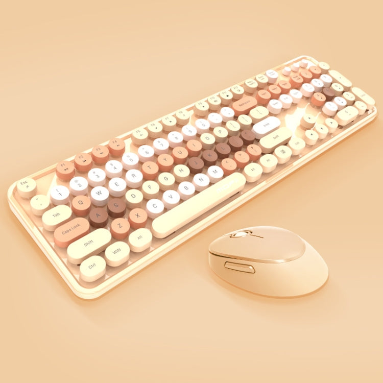 Set tastiera e mouse wireless Mofii Sweet Set da ufficio per tastiera punk per ragazze, colore: bianco rosa versione ordinaria, Milk Tea Mixed Color
