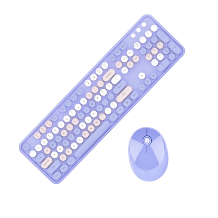 Set tastiera e mouse wireless Mofii Sweet Set da ufficio per tastiera punk per ragazze, colore: versione mista viola