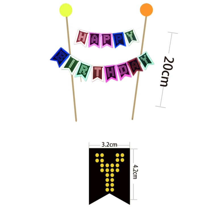 Decorazioni per feste fluorescenti Lettere fluorescenti Compleanno Tirare bandiera Torta Inserto Set di palloncini, 54 In 1, 43 In 1