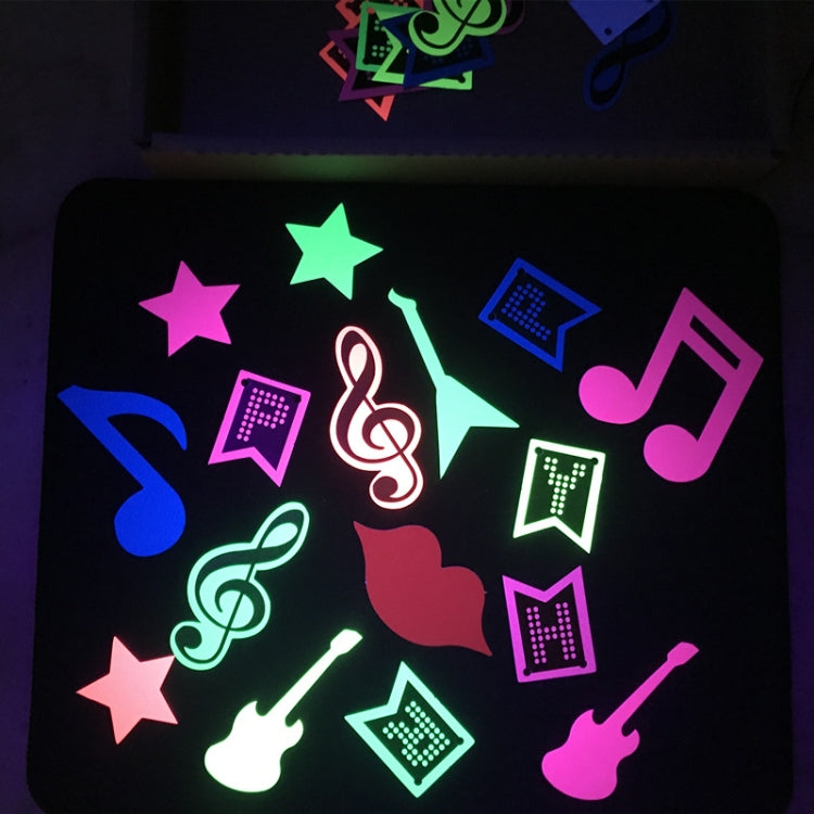 Decorazioni per feste fluorescenti Lettere fluorescenti Compleanno Tirare bandiera Torta Inserto Set di palloncini, 54 In 1, 43 In 1