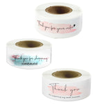 Etichetta adesiva rettangolare con 10 rotoli di ringraziamento, F106, F107, F108 White