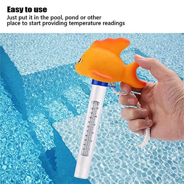 K-1020D Termometro da piscina per pesci in oro giallo cartone animato Misuratore della temperatura dell'acqua della piscina, Gold Fish