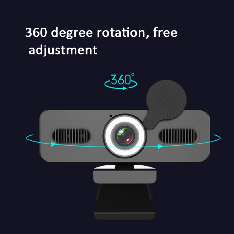Telecamera di rete per computer ad alta definizione Telecamera luminosa di abbellimento senza unità con microfono omnidirezionale, lunghezza cavo: 1,8 m, 1080P, 2K, 4K