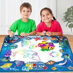 Tappetino per graffiti magici ad acqua 100x80 cm blu