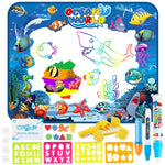 Tappetino per graffiti magici ad acqua 100x80 cm blu