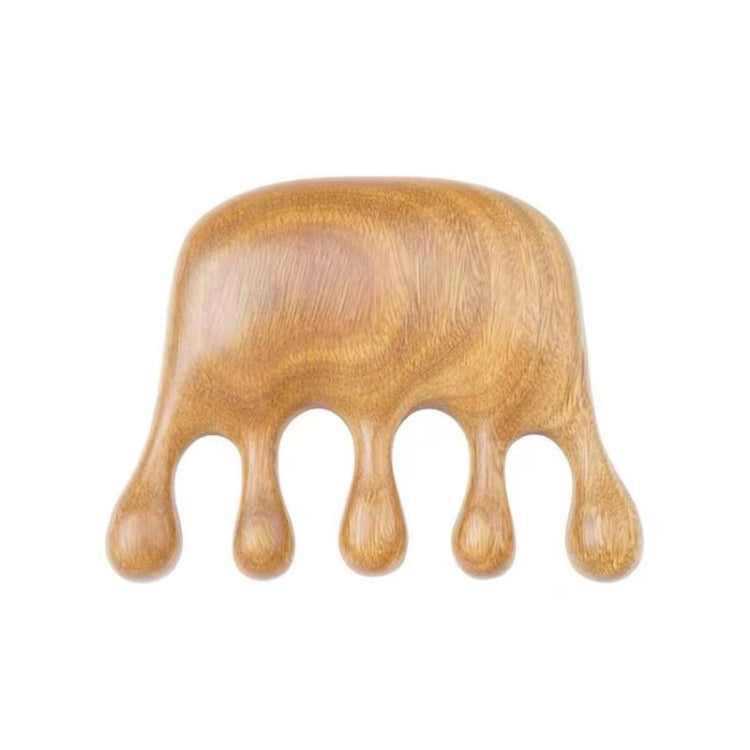 Pettine da massaggio in legno di sandalo verde, 8x6cm