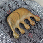 Pettine da massaggio in legno di sandalo verde, 8x6cm