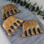 Pettine da massaggio in legno di sandalo verde, 8x6cm