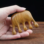 Pettine da massaggio in legno di sandalo verde, 8x6cm