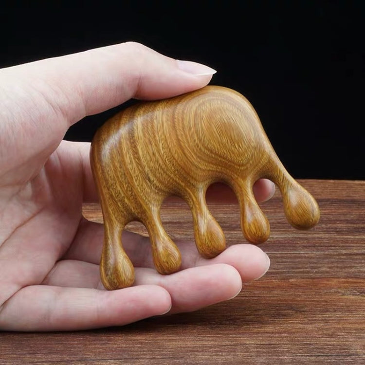 Pettine da massaggio in legno di sandalo verde, 8x6cm