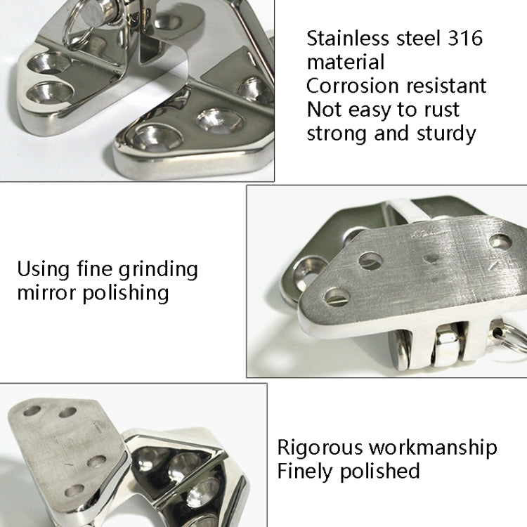 Cerniera a farfalla Accessori per navi in acciaio inossidabile 316, 70 x 68mm