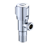 Valvola ad angolo di trafilatura galvanica da 2 pezzi in acciaio inossidabile con doppia uscita, maniglia singola, doppio controllo, 1 ingresso e 2 uscite, Plated, Drawing, Three Round Plated Cold Water, Three Round Plated Hot Water                    ...
