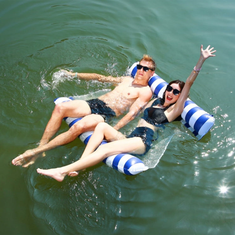 Poltrona gonfiabile su acqua Schienale pieghevole Letto galleggiante Fila galleggiante gonfiabile, Stile:, Striped Double(Dark Blue), Diagonal Stripes (Yellow), Diagonal Stripes (Light Blue), Diagonal Stripes (Green), Diagonal Stripes (Rose Red)