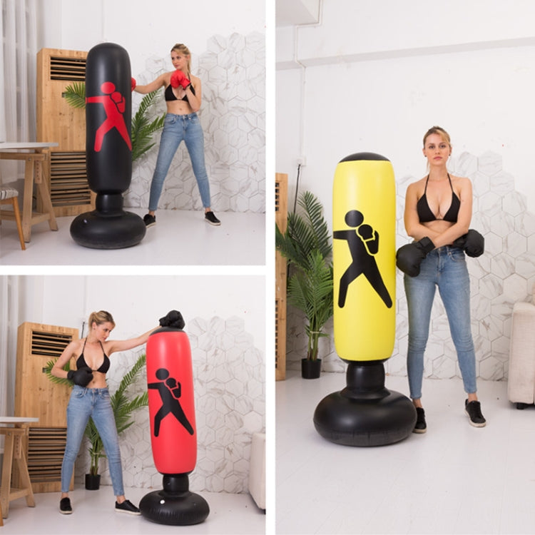 Ispessito Fitness Adulti Bambini Verticale Gonfiabile Colonna da boxe senza bicchiere Gonfiabile Venting Angry Boxing Sandbag, 1.6m Yellow, 1.6m Red, 1.6m Black