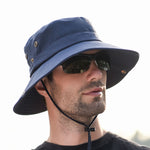 Cappello da sole per esterni Escursionismo Cappello da pescatore con protezione solare traspirante a tesa larga, Khaki, Black, Navy, Beige, Green Gray, Dark Gray, Brown