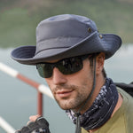Cappello da sole per esterni Escursionismo Cappello da pescatore con protezione solare traspirante a tesa larga, Khaki, Black, Navy, Beige, Green Gray, Dark Gray, Brown