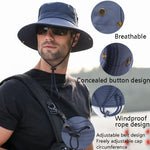 Cappello da sole per esterni Escursionismo Cappello da pescatore con protezione solare traspirante a tesa larga, Khaki, Black, Navy, Beige, Green Gray, Dark Gray, Brown