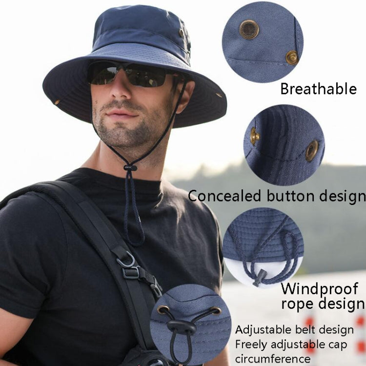 Cappello da sole per esterni Escursionismo Cappello da pescatore con protezione solare traspirante a tesa larga, Khaki, Black, Navy, Beige, Green Gray, Dark Gray, Brown