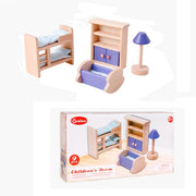 Onshine Fai finta di giocare con scene di giochi di ruolo fai-da-te Accessori per mobili in legno, stile:, Family Doll, Master Bedroom, Children Room, Bathroom, Kitchen, Living Room
