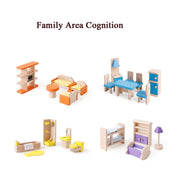 Onshine Fai finta di giocare con scene di giochi di ruolo fai-da-te Accessori per mobili in legno, stile:, Family Doll, Master Bedroom, Children Room, Bathroom, Kitchen, Living Room