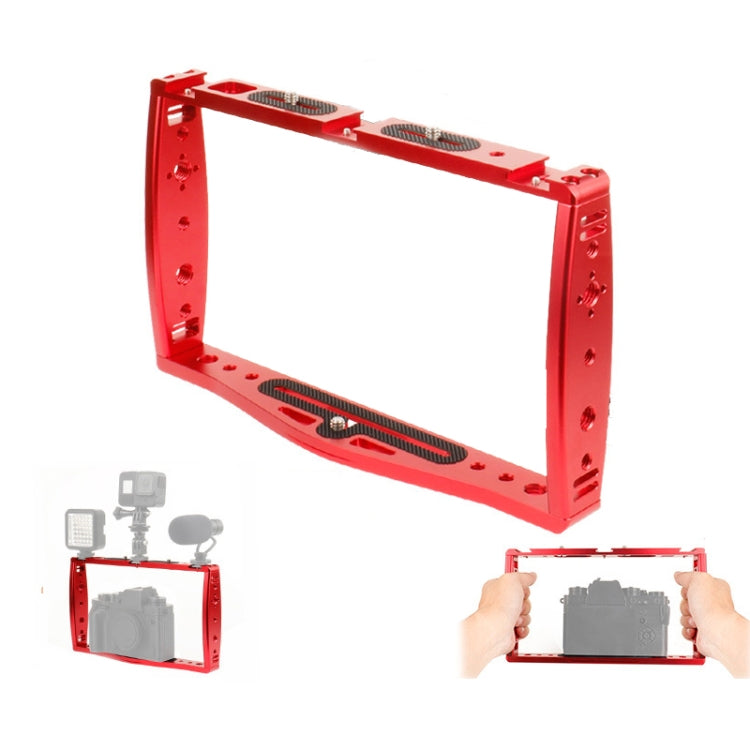 Immersione Dual Handheld Grip Staffa Stabilizzatore Estensione Telefono Morsetto Fotocamera Rig Cage Custodia subacquea per GoPro HERO9/8/7, Red, Black, Red Bracket + Shutter, Black Bracket + Shutter