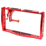 Immersione Dual Handheld Grip Staffa Stabilizzatore Estensione Telefono Morsetto Fotocamera Rig Cage Custodia subacquea per GoPro HERO9/8/7, Red, Black, Red Bracket + Shutter, Black Bracket + Shutter