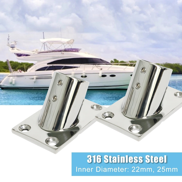 Addensare ferramenta per barche marine con base in tubo quadrato a 60 gradi in acciaio inossidabile 316, specifiche:, 22mm, 25mm
