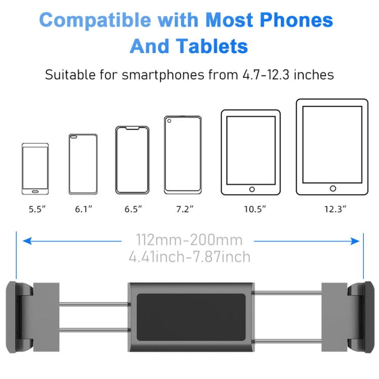 Pb-48 Car Post-Row Back Pillow Supporto per cellulare Staffa telescopica piatta per sedile posteriore, Pb-48
