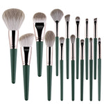 Strumenti di bellezza per pennelli per trucco con manico in legno morbido, 14 PCS Brush, With Strap Brush Bag, With Brush Bucket