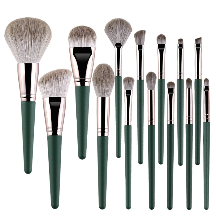 Strumenti di bellezza per pennelli per trucco con manico in legno morbido, 14 PCS Brush, With Strap Brush Bag, With Brush Bucket