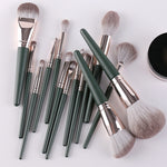 Strumenti di bellezza per pennelli per trucco con manico in legno morbido, 14 PCS Brush, With Strap Brush Bag, With Brush Bucket
