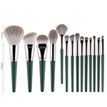 Strumenti di bellezza per pennelli per trucco con manico in legno morbido, 14 PCS Brush, With Strap Brush Bag, With Brush Bucket