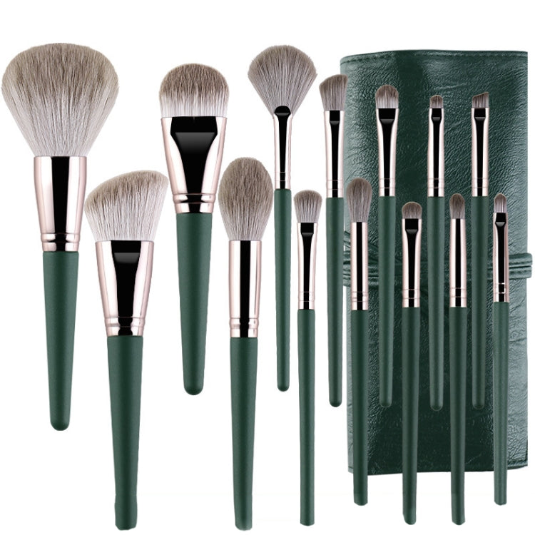 Strumenti di bellezza per pennelli per trucco con manico in legno morbido, 14 PCS Brush, With Strap Brush Bag, With Brush Bucket