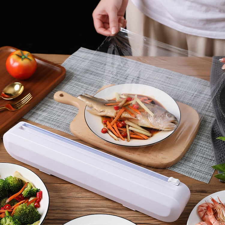 Taglierina per pellicola trasparente a ventosa Scatola di taglio regolabile per involucro di plastica per uso domestico, Suction Cup Cling Film Cutter