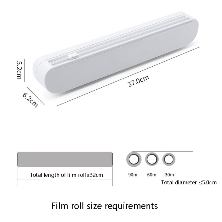 Taglierina per pellicola trasparente a ventosa Scatola di taglio regolabile per involucro di plastica per uso domestico, Suction Cup Cling Film Cutter