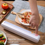 Taglierina per pellicola trasparente a ventosa Scatola di taglio regolabile per involucro di plastica per uso domestico, Suction Cup Cling Film Cutter